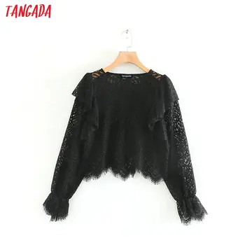 women elegant ruffles black lace blouse long sleeve solid pleated shirts female casual crop chic tops blusas XN208
women elegant ruffles black lace blouse long sleeve solid pleated shirts female casual crop chic tops blusas XN208
