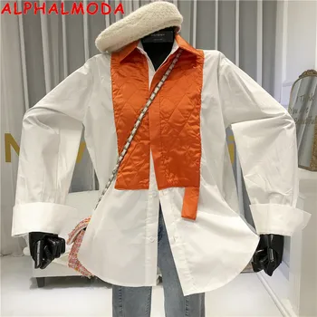 ALPHALMODA 2020 Spring New Fashion Shirt Long-sleeved Design Patchwork Oversize Bright Casual Blouse Shirt for Women
ALPHALMODA 2020 Spring New Fashion Shirt Long-sleeved Design Patchwork Oversize Bright Casual Blouse Shirt for Women