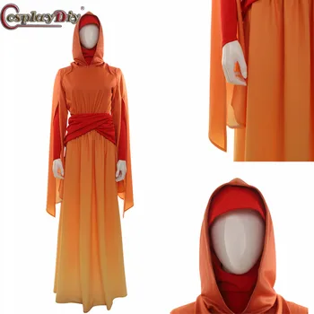 Cosplaydiy Star War Queen Padme Amidala Wars Cosplay Princess Handmaidens Costume Women Fancy Orange Robe Dress for Halloween
Cosplaydiy Star War Queen Padme Amidala Wars Cosplay Princess Handmaidens Costume Women Fancy Orange Robe Dress for Halloween