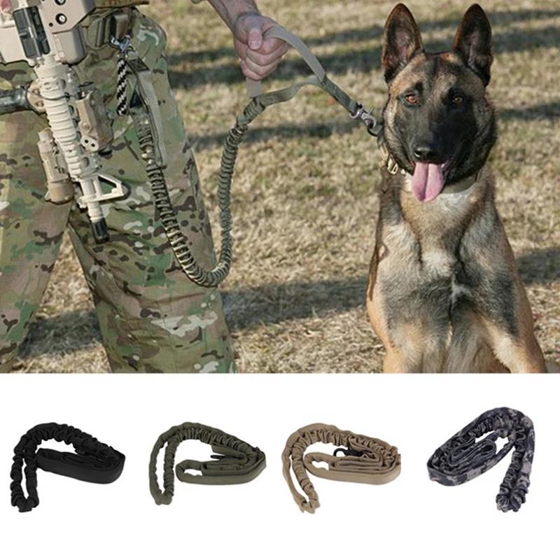 

Dog Leash 1000D Nylon Tactical Military Police Dog Training Leash Elastic Pet Collars Dog Collars Harnesses Dog Leads