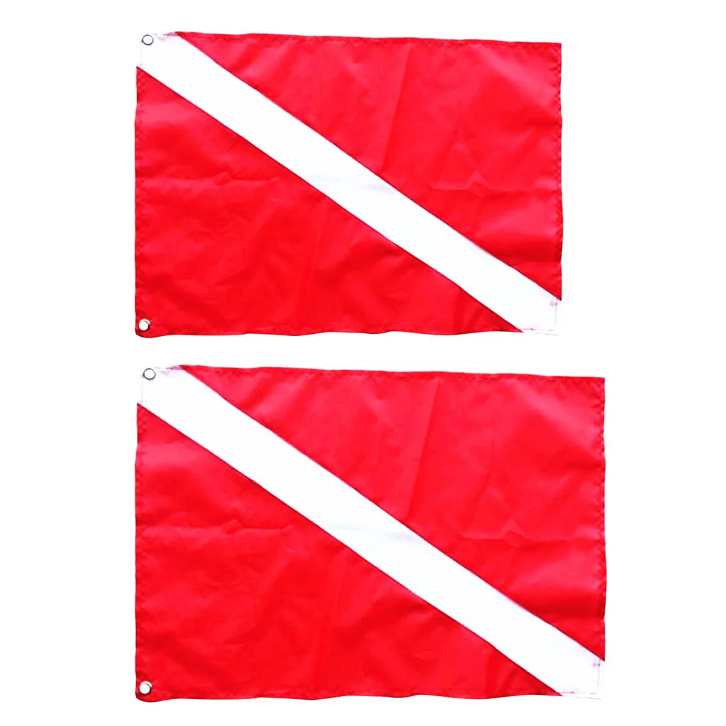 2 Pieces Scuba Diving Diver Down Flag Safety Signal Marker Banner Boat Flag 2 Pieces Scuba Diving Diver Down Flag Safety Signal Marker Banner Boat Flag