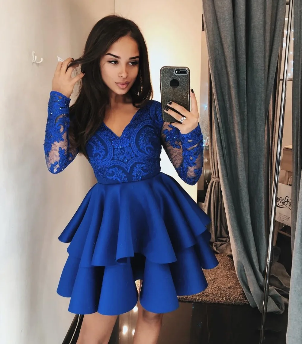 light-blue-v-neck-lace-a-line-homecoming