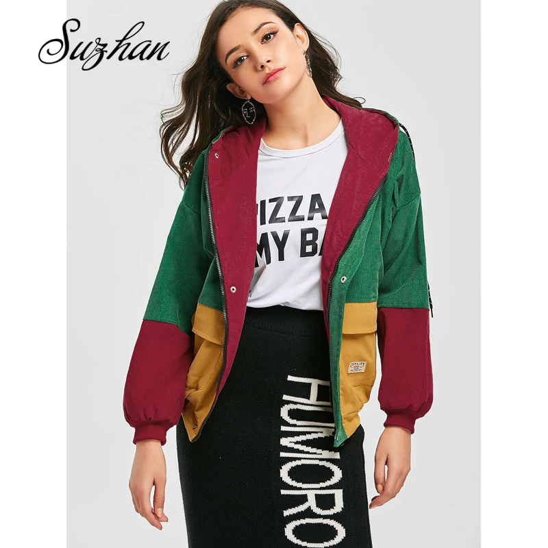 Suzhan Color Block Long Sleeve Corduroy Women Jacket Patchwork Autumn Women Jacket Plus Size Women Button Female Coat
Suzhan Color Block Long Sleeve Corduroy Women Jacket Patchwork Autumn Women Jacket Plus Size Women Button Female Coat