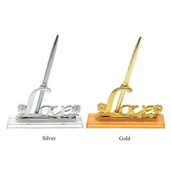 New 1pc Wedding Party Signing Pen with Gold Silver Plated Metal Love Holder Guest Book Signing Pen Set Wedding Supplies
New 1pc Wedding Party Signing Pen with Gold Silver Plated Metal Love Holder Guest Book Signing Pen Set Wedding Supplies