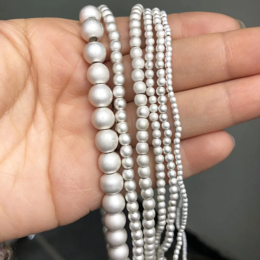 Natural Matte Silver Color Hematite Stone Beads 2 3 4 6 8mm Round Loose Beads For DIY Jewelry Making Bracelet Accessories 15''
Natural Matte Silver Color Hematite Stone Beads 2 3 4 6 8mm Round Loose Beads For DIY Jewelry Making Bracelet Accessories 15''