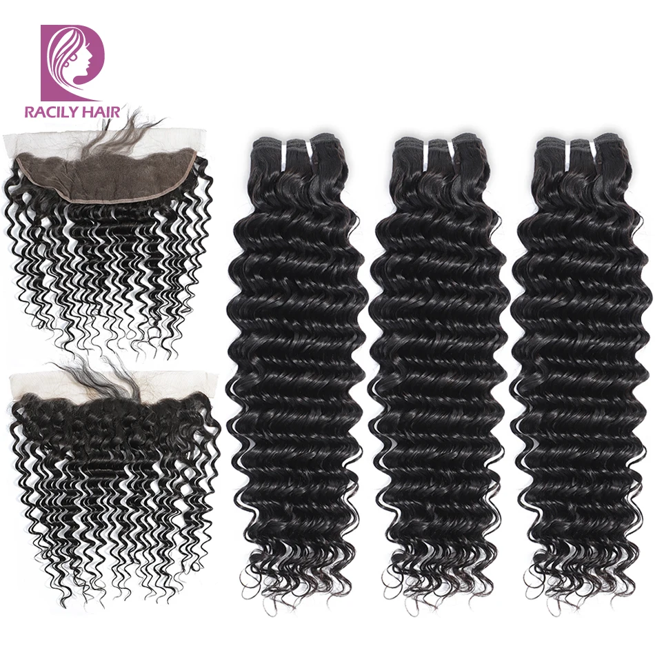 Racily Hair Lace Frontal Closure With Bundles Brazilian Deep Wave Bundles With Frontal Remy Human Hair Weave Bundle With Frontal
Racily Hair Lace Frontal Closure With Bundles Brazilian Deep Wave Bundles With Frontal Remy Human Hair Weave Bundle With Frontal