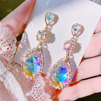 Korean Elegant Luxury Waterdrop Crystal Temperament Dangle Earrings For Women Fashion Pearl Party Boucle D'oreilles
Korean Elegant Luxury Waterdrop Crystal Temperament Dangle Earrings For Women Fashion Pearl Party Boucle D'oreilles