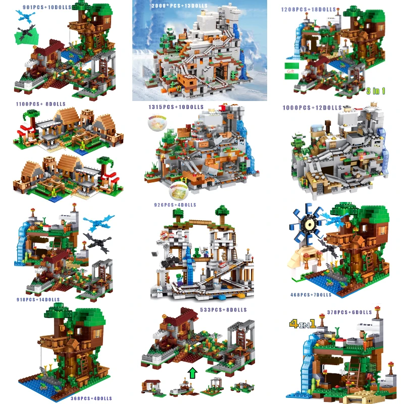 Building Blocks for My World Minecrafted The Mountain Cave Elevator Mine Village Waterfall Model Set with Figures Brick DIY Toys
Building Blocks for My World Minecrafted The Mountain Cave Elevator Mine Village Waterfall Model Set with Figures Brick DIY Toys