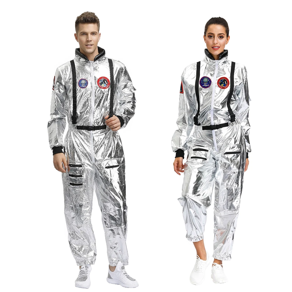 

Men Astronaut Alien Spaceman Cosplay Halloween Costumes Carnival Party Adult Women Pilots Outfits Group Couple Matching Clothes
