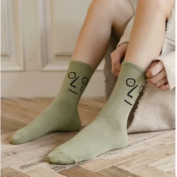 Socks Women's Cotton Smile Face Print Stretch Knee-high Sock Breathable Personality Streetwear Female Sox Autumn Socks
Socks Women's Cotton Smile Face Print Stretch Knee-high Sock Breathable Personality Streetwear Female Sox Autumn Socks