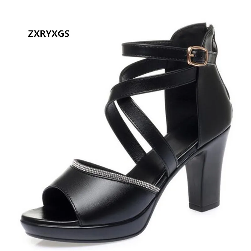 2021 Summer New Sandals Black Fish Mouth Rhinestone Genuine Leather Shoes Roman High Heeled Sandals Non-slip Women Sandal Shoes
2021 Summer New Sandals Black Fish Mouth Rhinestone Genuine Leather Shoes Roman High Heeled Sandals Non-slip Women Sandal Shoes