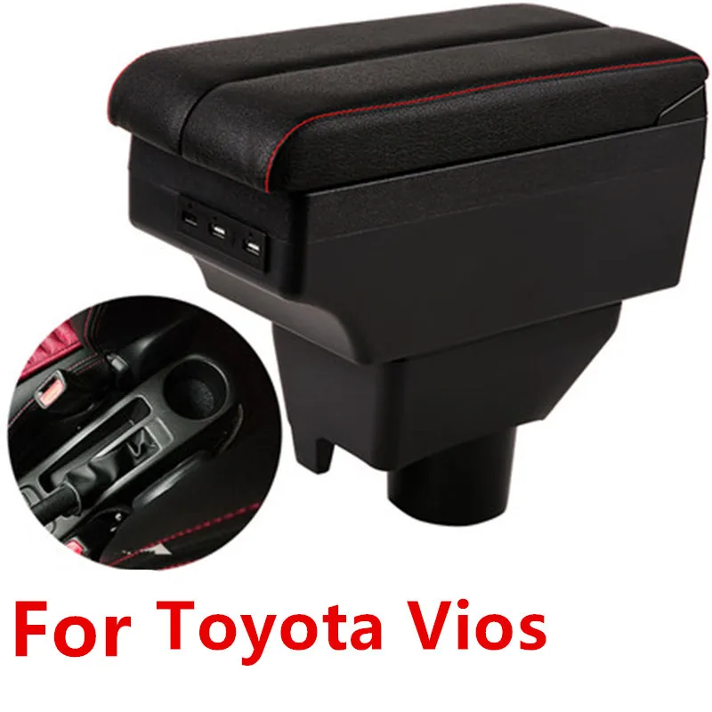 Для Toyota Vios подлокотник коробка центральный магазин хранения содержимого с USB
