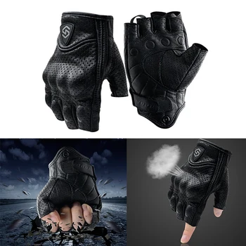 1 Pair Cycling Gloves Sheep Leather Fingerless Gloves Half Finger Gloves for Motocross Riding Mountaineering Fitness
1 Pair Cycling Gloves Sheep Leather Fingerless Gloves Half Finger Gloves for Motocross Riding Mountaineering Fitness