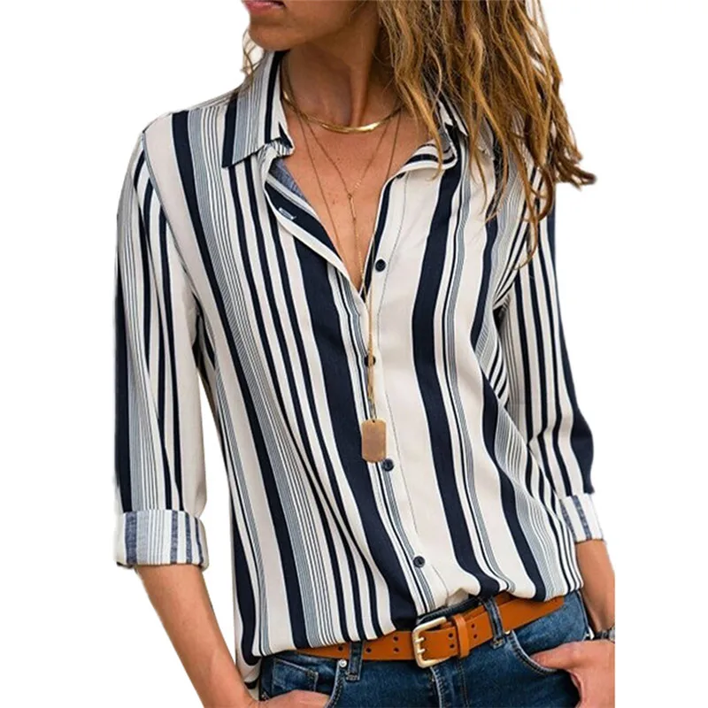 

Fashionable and Elegant Striped Printed Shirt Women's Clothing Autumn 2022 New Casual Full Matching Long Sleeve Vintage Shirt