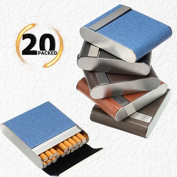 20 Sticks Portable Aluminum Alloy Leather Cigarette Case Box Metal Cigarette Holder Storage Box Container Accessories Male Gifts
20 Sticks Portable Aluminum Alloy Leather Cigarette Case Box Metal Cigarette Holder Storage Box Container Accessories Male Gifts