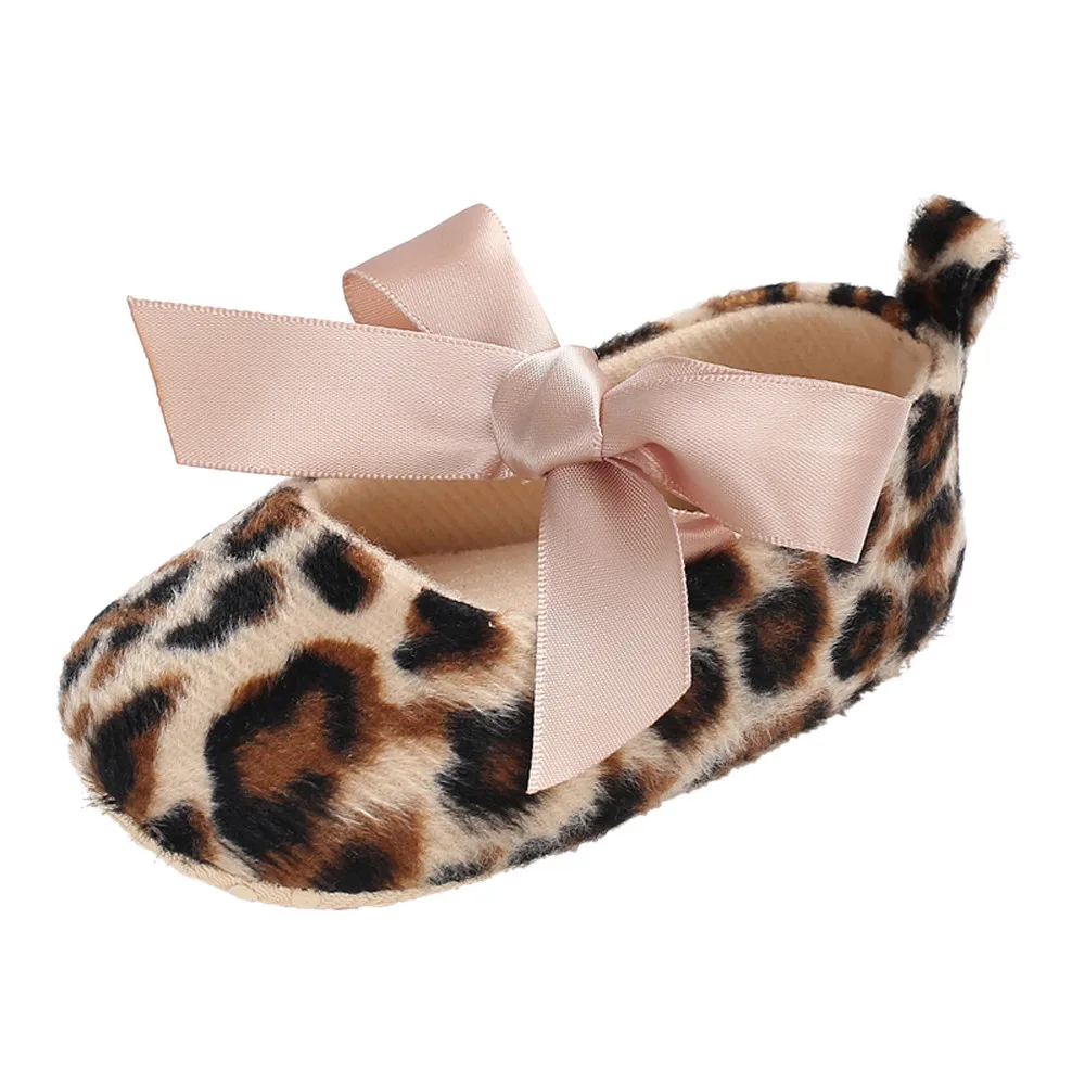 Милая леопардовая обувь для маленьких девочек нескользящая детская