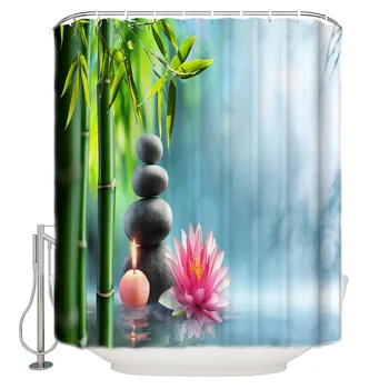 Lotus Bamboo Stones Candle Spa Zen Blue Pattern Shower Curtains Polyester Fabric Waterproof Bath Curtain
Lotus Bamboo Stones Candle Spa Zen Blue Pattern Shower Curtains Polyester Fabric Waterproof Bath Curtain