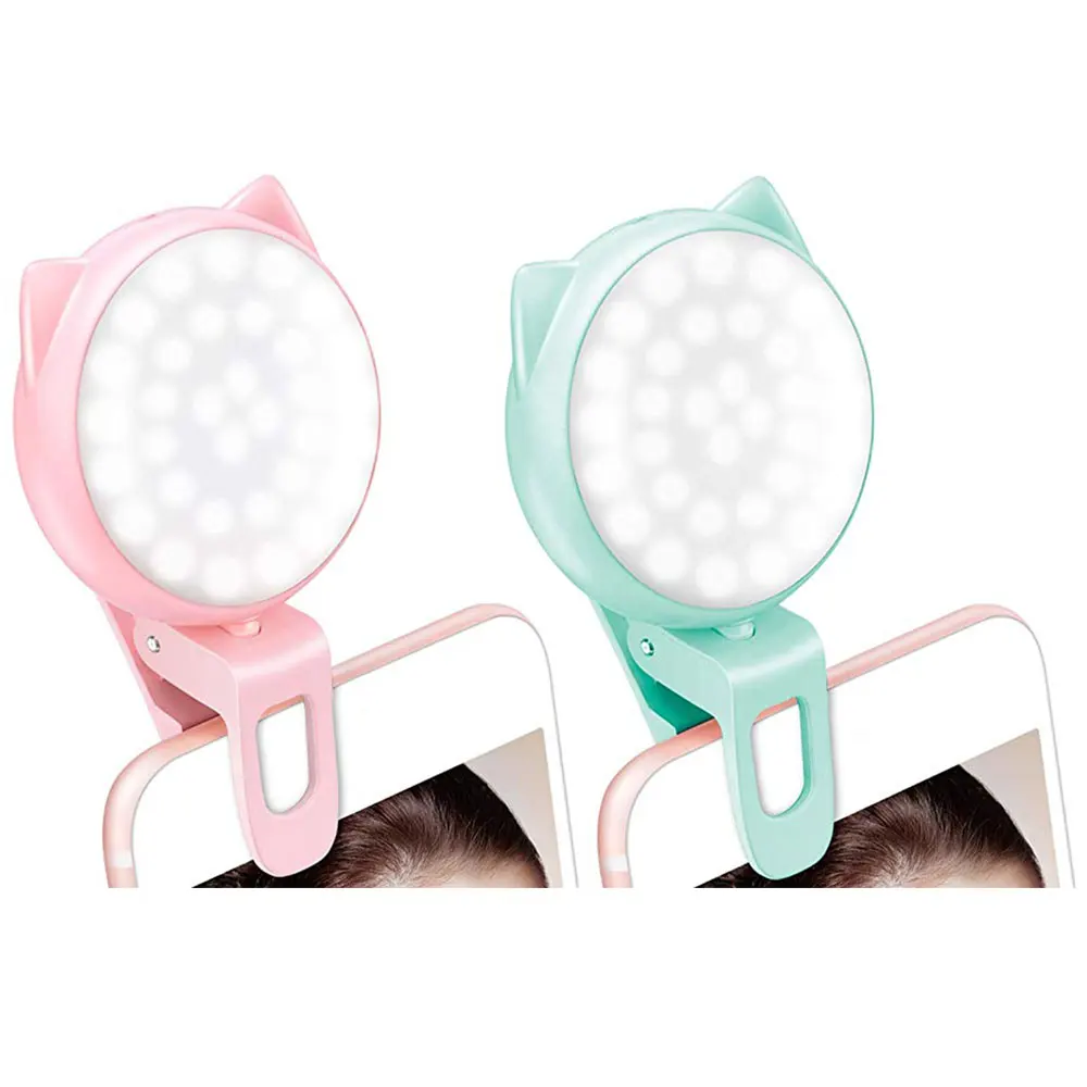 Selfie Ring Light LED Rechargeable Clip on Ring Light with 3 Brightness 32 Bulbs Mini USB Fill Light for Makeup Phone
Selfie Ring Light LED Rechargeable Clip on Ring Light with 3 Brightness 32 Bulbs Mini USB Fill Light for Makeup Phone