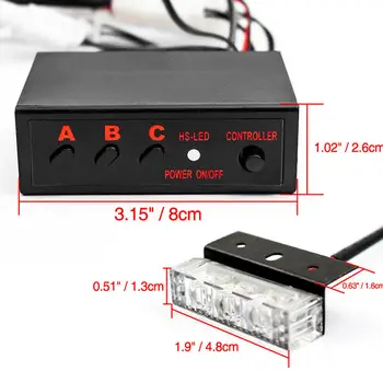 SUV Strobe Lights W/ Control box Replacement 6 x 3LED Emergency Vehicle For Front Grille
SUV Strobe Lights W/ Control box Replacement 6 x 3LED Emergency Vehicle For Front Grille