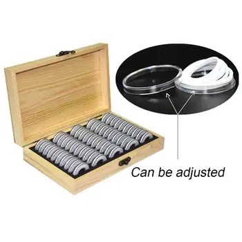 50pcs Coin Storage Box Adjustable Antioxidative Wooden Commemorative Coin ProtectionCollection Case Container with AdjustmentPad
50pcs Coin Storage Box Adjustable Antioxidative Wooden Commemorative Coin ProtectionCollection Case Container with AdjustmentPad