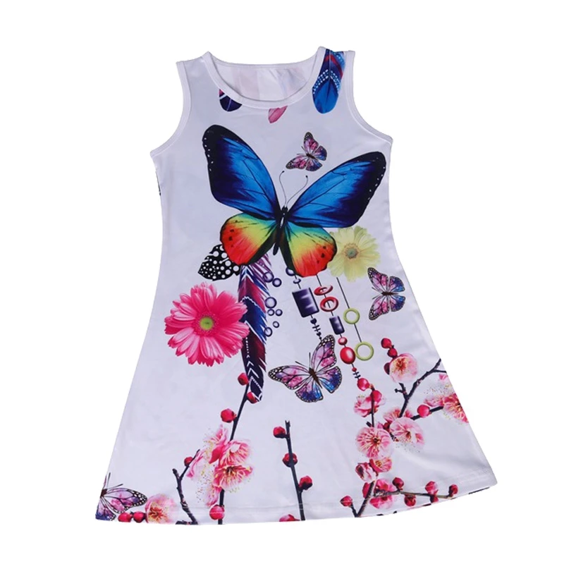 Unicorn Kids Dress Girl Cartoon Butterfly Birthday Party Kids Girls Summer Dresses Summer Soft Children Kids Dresses For Girls