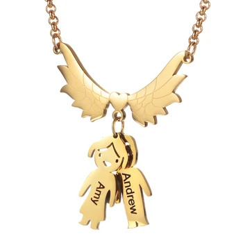 2020 New Arrival Personalized 2 Kids Pendant Necklace Custom Name Date For Mom & Kids Family Angel wings Gold Color SL-180
2020 New Arrival Personalized 2 Kids Pendant Necklace Custom Name Date For Mom & Kids Family Angel wings Gold Color SL-180