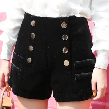 Fashion Basic Korean Velvet Button High Waist Shorts Women 2019 Autumn Winter Hot Clothes Short Feminino Black Clothing B9N306
Fashion Basic Korean Velvet Button High Waist Shorts Women 2019 Autumn Winter Hot Clothes Short Feminino Black Clothing B9N306