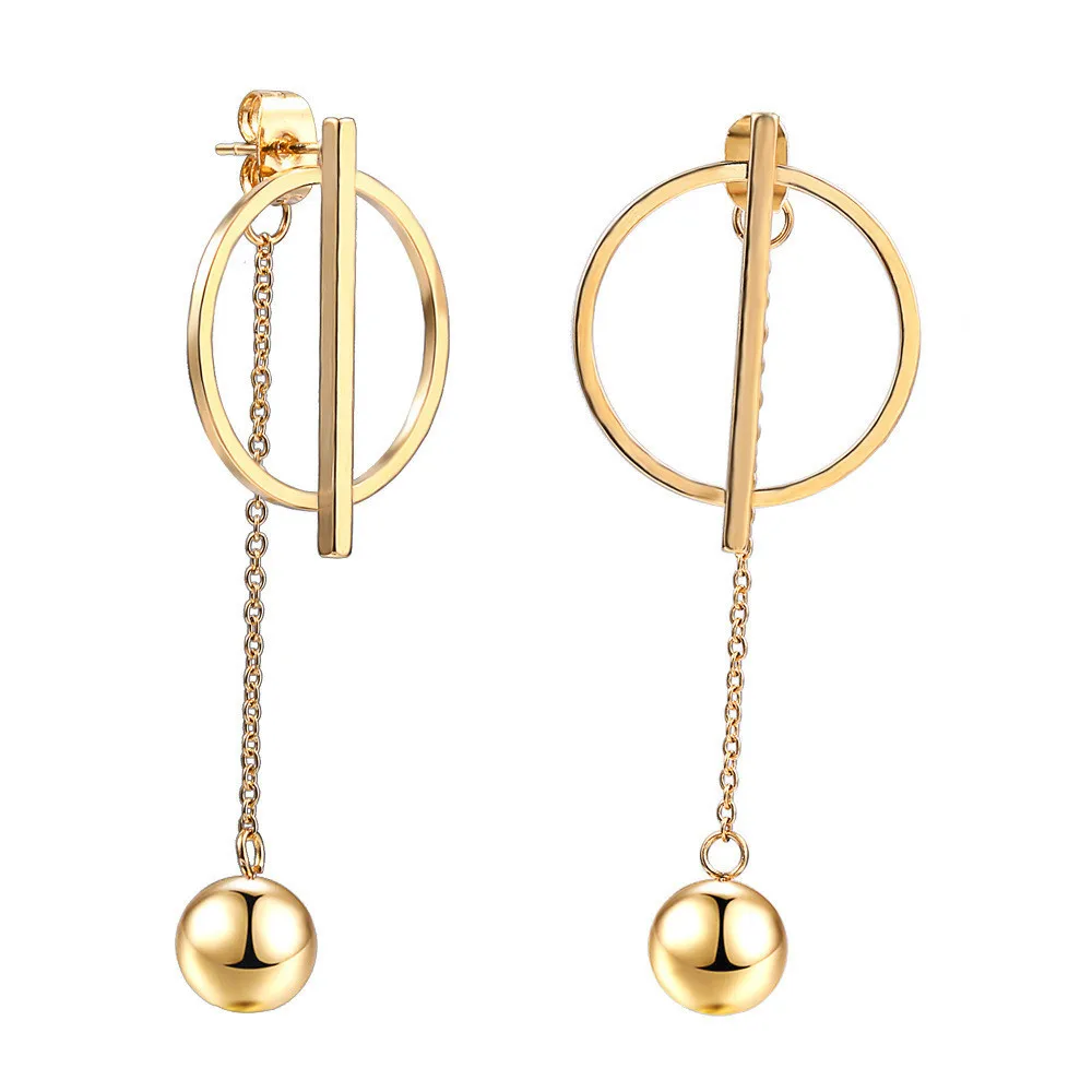 Earring For Women Beautiful Geometry Beads Round Gold Fashion Stainless Steel Jewelry Woman accessories drop earrings 
Earring For Women Beautiful Geometry Beads Round Gold Fashion Stainless Steel Jewelry Woman accessories drop earrings