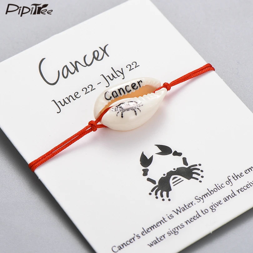 Pipitree Natural Shell Constellations 12 Zodiac Signs Bracelet Wish Gift Lucky Red String Charm Bracelets Women Men Kids Jewelry
Pipitree Natural Shell Constellations 12 Zodiac Signs Bracelet Wish Gift Lucky Red String Charm Bracelets Women Men Kids Jewelry