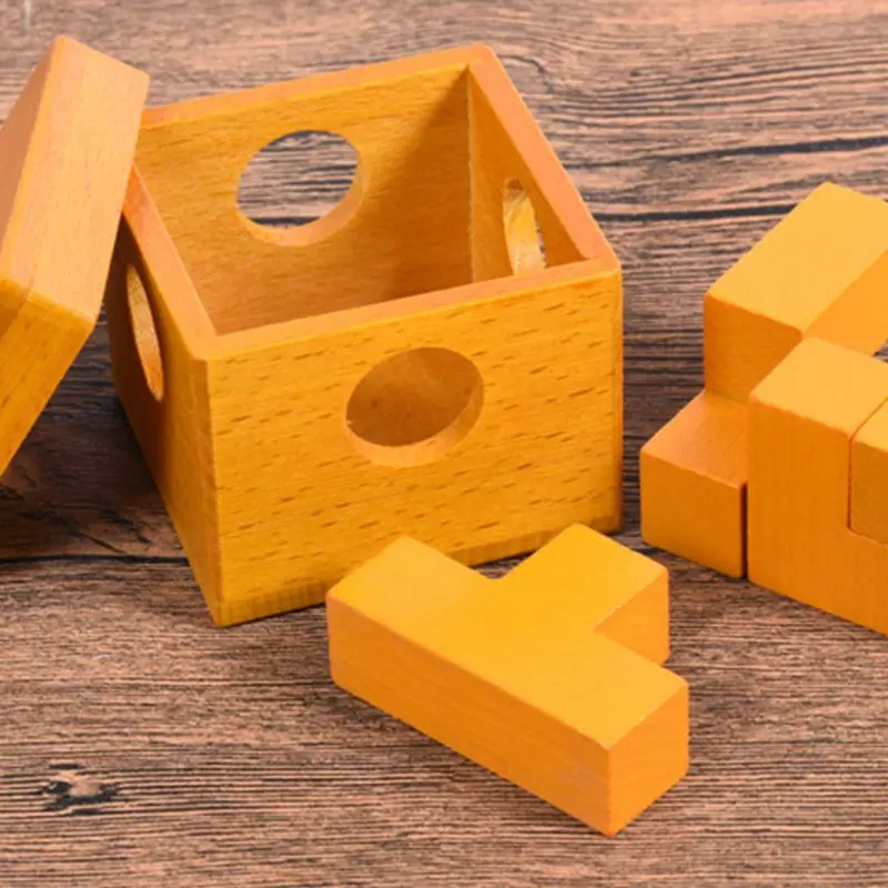 7 boxed cube soma cubes adult adult puzzle wooden toy elm wooden