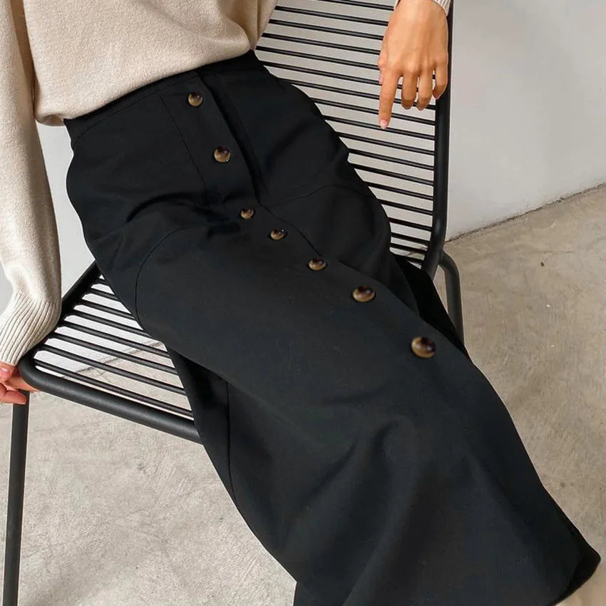 Goth Clothes Ladies High Waist A Line Skirts Vintage Faldas Mujer Casual Loose Pockets Color Single Breasted Mid Length Skirt
Goth Clothes Ladies High Waist A Line Skirts Vintage Faldas Mujer Casual Loose Pockets Color Single Breasted Mid Length Skirt