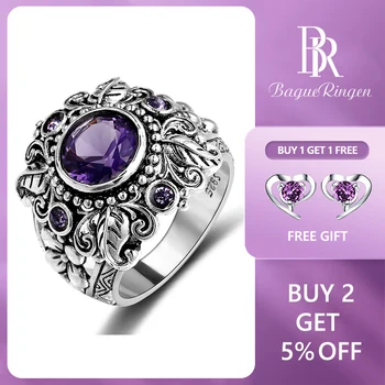 Bague Ringen 2019 Vintage 100% 925 Sterling Silver Jewelry Natural Purple Amethyst Gemstone Rings For Women Men Anniversary Gift
Bague Ringen 2019 Vintage 100% 925 Sterling Silver Jewelry Natural Purple Amethyst Gemstone Rings For Women Men Anniversary Gift