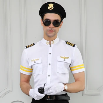 New Style Security White Shirt Uniform Pilot Mens Slim Fit Short Sleeve Work Shirts Waiter Dress Men Plus Size Costume
New Style Security White Shirt Uniform Pilot Mens Slim Fit Short Sleeve Work Shirts Waiter Dress Men Plus Size Costume