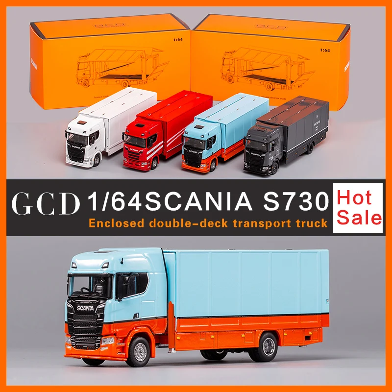 Предварительно заказанные модели автомобилей GCD 1:64 Scania S730 с двойным палубом |