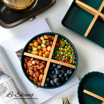High-End Multi-grid Snack Plate Dried Fruit Ceramic Dish Multifunctions Food Storage Container Kitchen Storage Decorative Tray
High-End Multi-grid Snack Plate Dried Fruit Ceramic Dish Multifunctions Food Storage Container Kitchen Storage Decorative Tray
