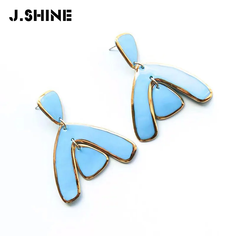 JShine Korean Fashion Geometric Dangle Drop Earrings For Women Blue Enamel Earrings Earings Fashion Jewelry Womens Accessories
JShine Korean Fashion Geometric Dangle Drop Earrings For Women Blue Enamel Earrings Earings Fashion Jewelry Womens Accessories
