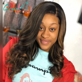 13x6 Deep Side Part Lace Front Human Hair Wigs Ombre Highlights Color Brazilian Remy Wavy Lace Wig Pre-Plucked 130% 150% Qearl 
13x6 Deep Side Part Lace Front Human Hair Wigs Ombre Highlights Color Brazilian Remy Wavy Lace Wig Pre-Plucked 130% 150% Qearl