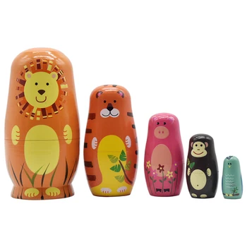 5PCS Wooden Matryoshka Doll Animals Modle Wooden Russian Nesting Dolls Gift Matreshka Handmade Crafts for Kid gifts table game
5PCS Wooden Matryoshka Doll Animals Modle Wooden Russian Nesting Dolls Gift Matreshka Handmade Crafts for Kid gifts table game