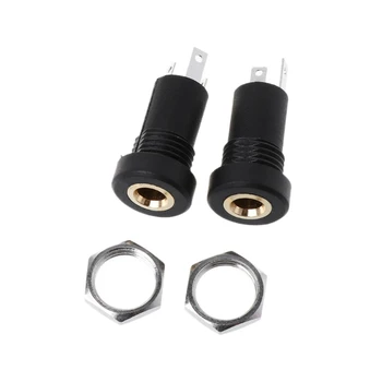 2X 3.5MM Audio Jack Socket 3 Pole Black Stereo Solder Panel Mount Gold With Nuts 
2X 3.5MM Audio Jack Socket 3 Pole Black Stereo Solder Panel Mount Gold With Nuts