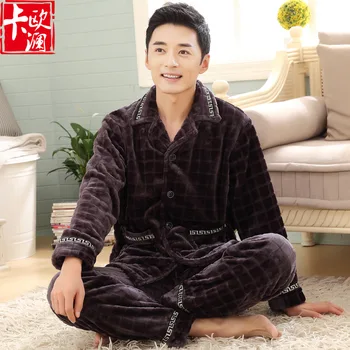 Winter New Style Men Coral Velvet Pajamas Handsome Small Plaid Men's Flannel Thick Warm Home Wear
Winter New Style Men Coral Velvet Pajamas Handsome Small Plaid Men's Flannel Thick Warm Home Wear