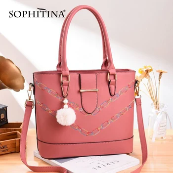 SOPHITINA Handbag Woemn Removable Shoulder Strap White Plush Ball Pendant Chain Embroidery Shoulder Fashion Women's Bags E64
SOPHITINA Handbag Woemn Removable Shoulder Strap White Plush Ball Pendant Chain Embroidery Shoulder Fashion Women's Bags E64