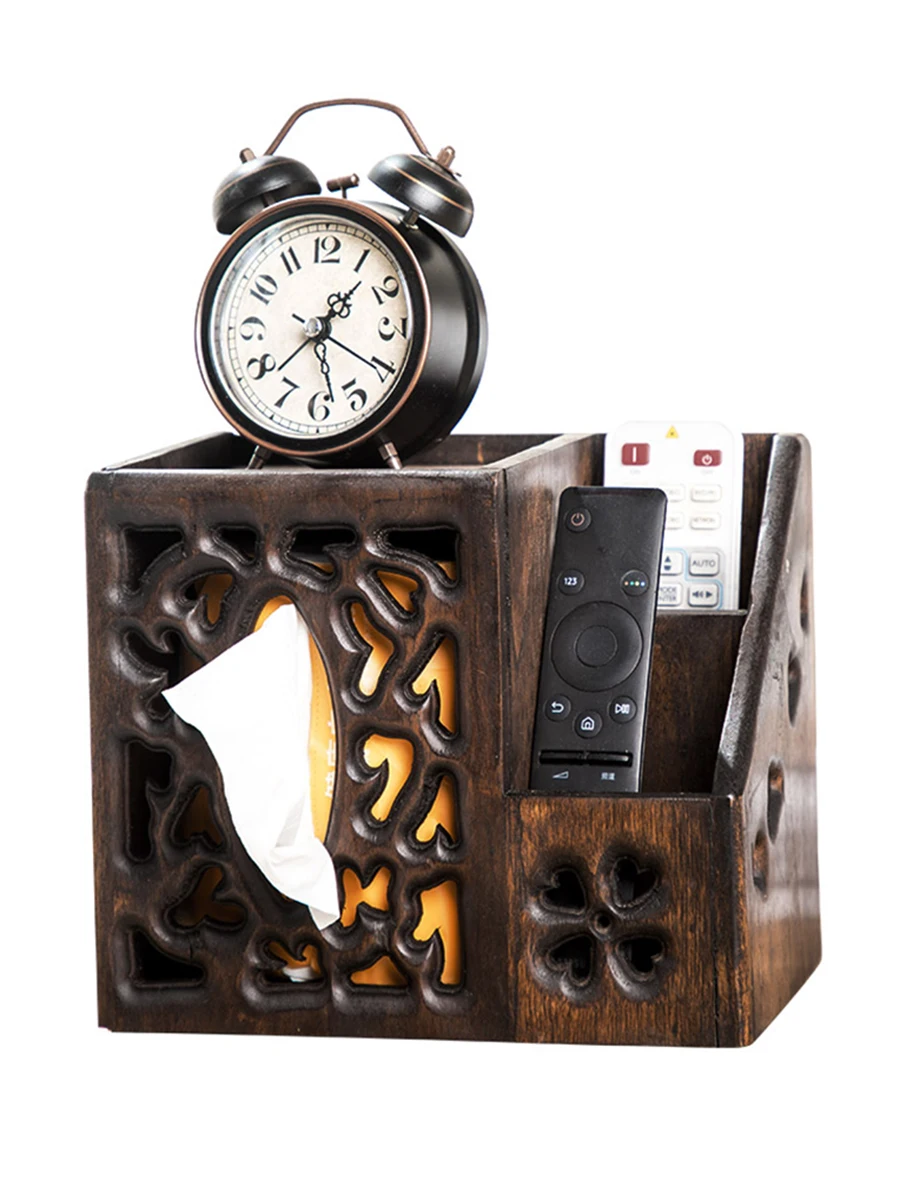 Old style wooden tissue box for home decoration Classical living room remote control organize storage box
Old style wooden tissue box for home decoration Classical living room remote control organize storage box