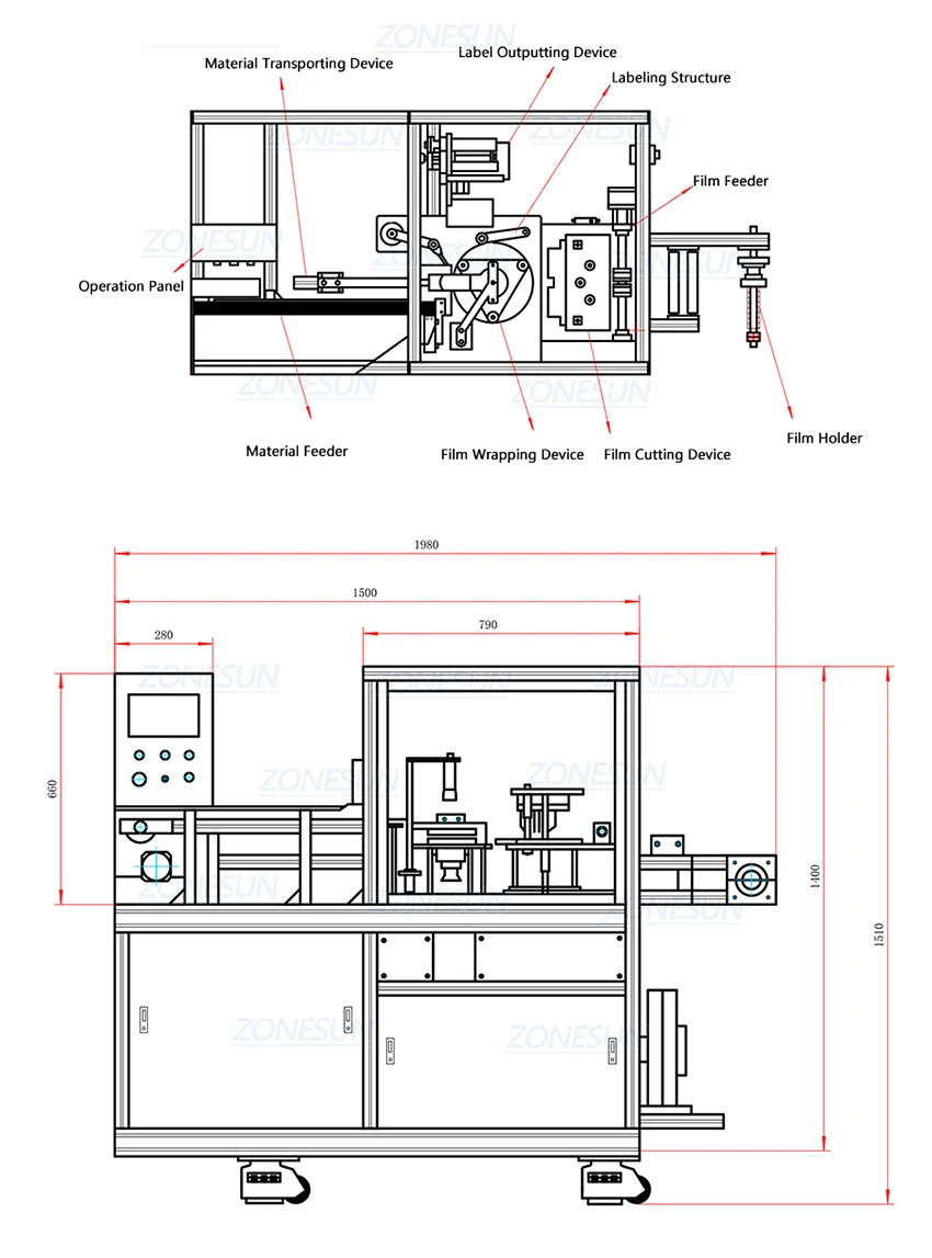 ZONESUN Automatic Toilet Cleaner Teacake Soap Pleated Wrapping Packaging and Plane Labeling Machine