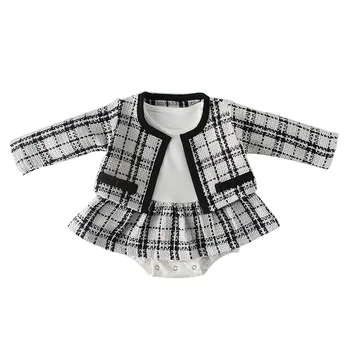 Baby Girls Clothes Spring Baby Romper With Coat For Girls Plaid Infant Jumpsuit Toddler Rompers For Newborn Costume 
Baby Girls Clothes Spring Baby Romper With Coat For Girls Plaid Infant Jumpsuit Toddler Rompers For Newborn Costume