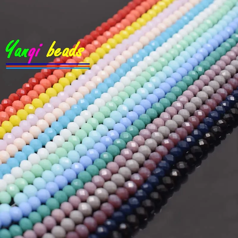 

Sale Solid Colors 4*6mm 82pcs Rondelle Austria faceted Crystal Glass Beads Loose Spacer Round Beads For Jewelry Making Diy