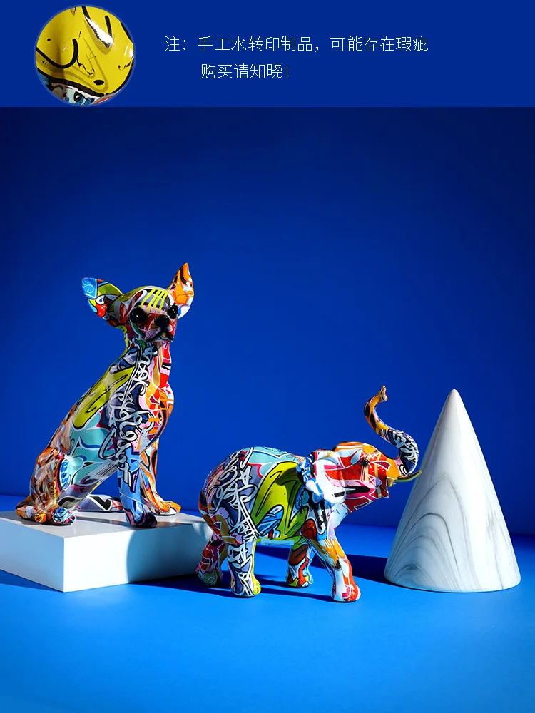 Painted Colorful Dog Figurine Creative Home Modern Cabinet Office Desktop Decoration Resin Crafts Bulldog Miniatures Statue Gift
Painted Colorful Dog Figurine Creative Home Modern Cabinet Office Desktop Decoration Resin Crafts Bulldog Miniatures Statue Gift