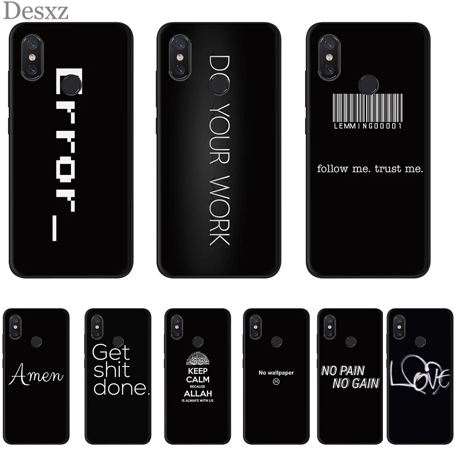 Mobile Phone Case TPU For Redmi Note 4 4X 5 6 7 Pro 5A Prime Cover Black Minimalist Text
Mobile Phone Case TPU For Redmi Note 4 4X 5 6 7 Pro 5A Prime Cover Black Minimalist Text