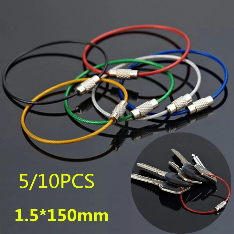 5/10Pcs Stainless Steel Wire Keychain Tags Rope Wire Cable Loop Screw Lock Gadget Ring Key Keyring Circle Camp Hanging Tool Hot
5/10Pcs Stainless Steel Wire Keychain Tags Rope Wire Cable Loop Screw Lock Gadget Ring Key Keyring Circle Camp Hanging Tool Hot