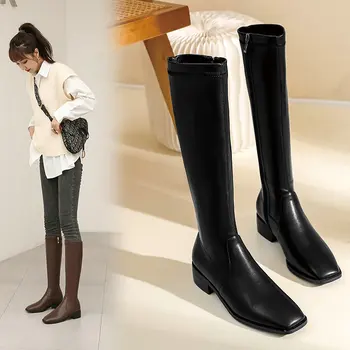 2020 Square Toe Zipper Ladies Shoes Square Heel Concise Women Shoes Superfine Fiber Fashion Knee High Boots Size 34-43
2020 Square Toe Zipper Ladies Shoes Square Heel Concise Women Shoes Superfine Fiber Fashion Knee High Boots Size 34-43