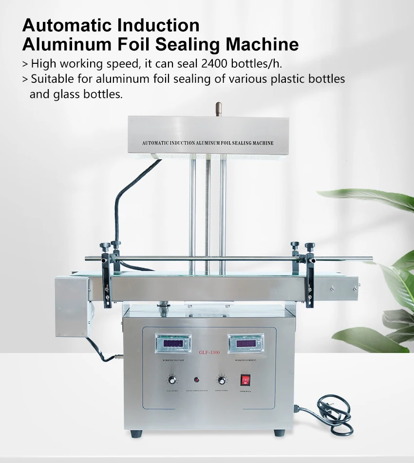 ZONEPACK ZS-FK1300 Automatic Continuous Aluminum Foil Plastic Pill Bottle Sealing Machine High Speed Vial Cap Sealer 10-70mm